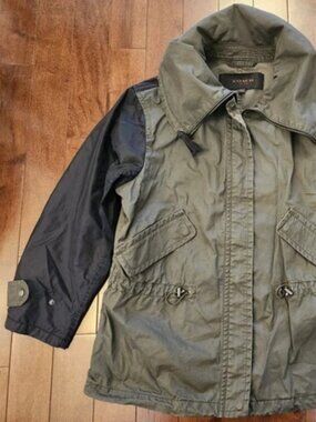 Coach women's green rain jacket in size small